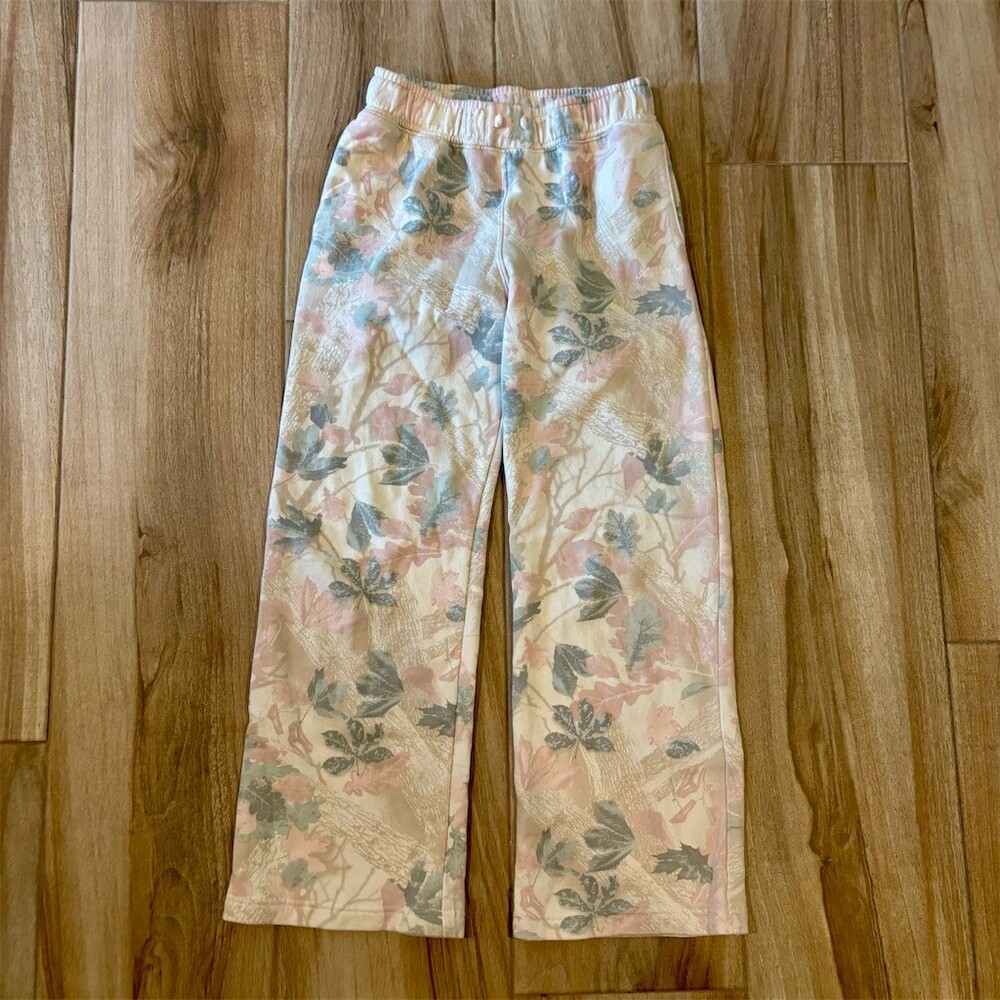 Abercrombie Kids Sweatpants Girls 13/14 Multicolor Floral Camo Wide Leg